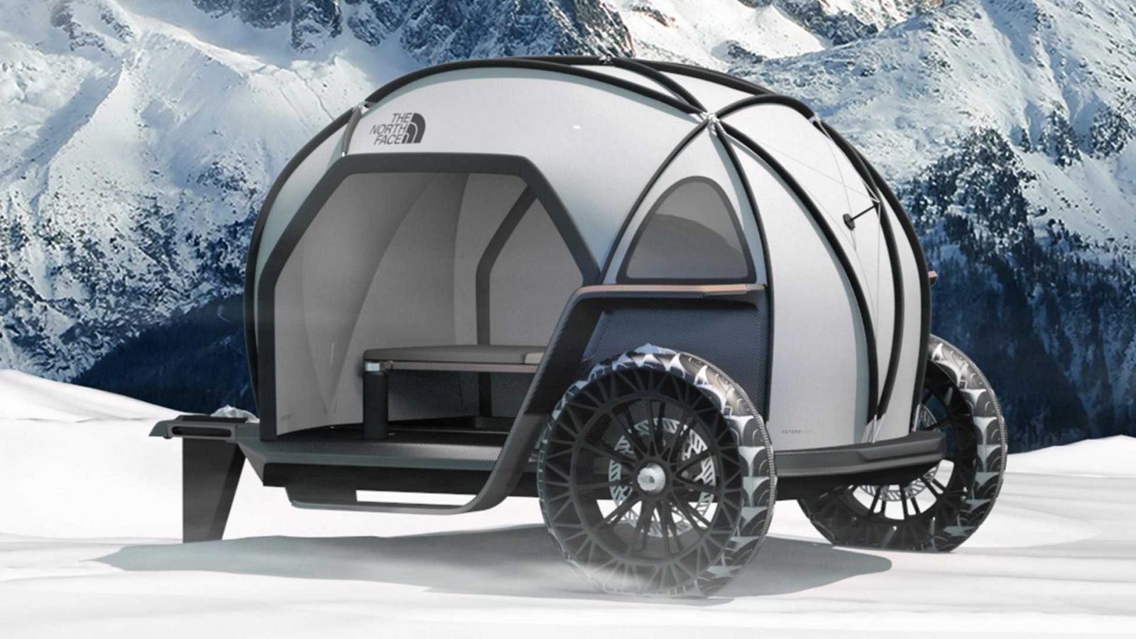 Background image: Bmw and northface futurelight camper concept
